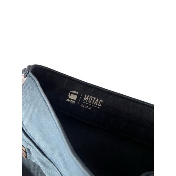 G Star Raw Jeans Mens 32 Motac 3D Slim Denim Biker Button Fly mid Rise pockets - Picture 9 of 14